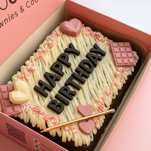 Letter Box White Chocolate Brownie Cake